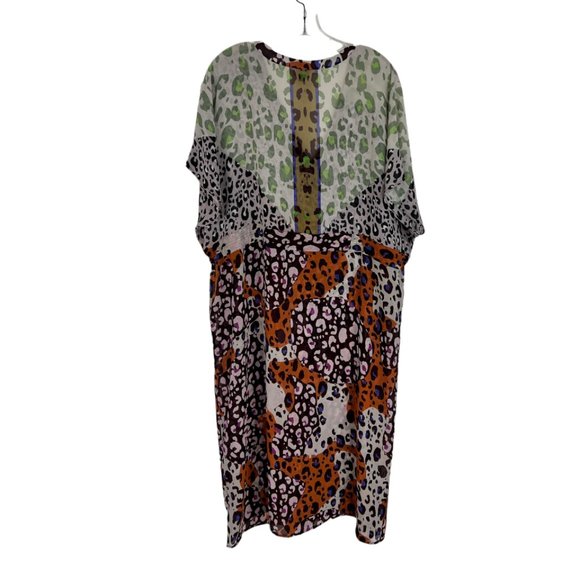 Cabi 5952 Escape Animal Print Cinch Waist Sheer Kimono Dress Kaftan Sz L coverup - Picture 2 of 9